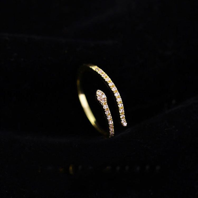 Mini Snake Cubic Zirconia Adjustable Ring