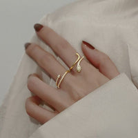 Mini Snake Cubic Zirconia Adjustable Ring
