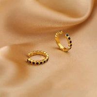 Black Epoxy 925 Sterling Silver Non-Pierced Earrings