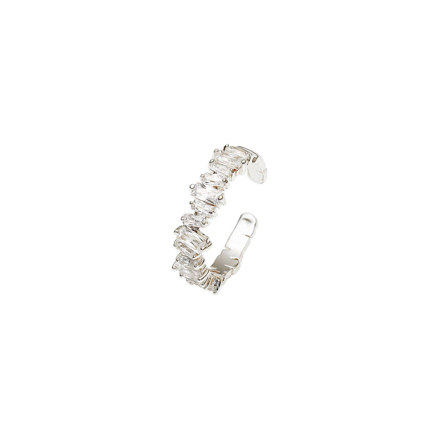 Irregular Crystal River 925 Sterling Silver Adjustable Ring