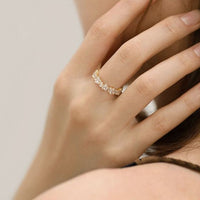Irregular Crystal River 925 Sterling Silver Adjustable Ring