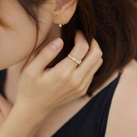 Irregular Crystal River 925 Sterling Silver Adjustable Ring