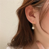 Crystal Flower Dangle Earrings in 925 Sterling Silver