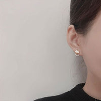 Shell Cloud Waterdrop Crystal Sterling Silver Stud Earrings