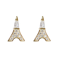 Eiffel Tower Crystal Stud Earrings