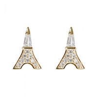 Eiffel Tower Crystal Stud Earrings