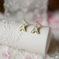 Eiffel Tower Crystal Stud Earrings