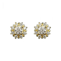 Sunflower Crystal Sterling Silver Stud Earrings
