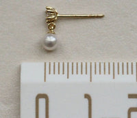 Mini Shell Pearl Cubic Zirconia Sterling Silver Dangling Earrings