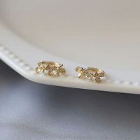 Girl Flowers 925 Sterling Silver Hoop Earrings