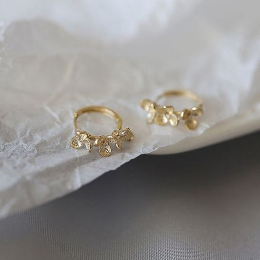 Girl Flowers 925 Sterling Silver Hoop Earrings