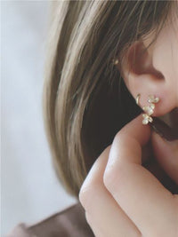 Girl Flowers 925 Sterling Silver Hoop Earrings