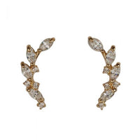 Tree Branch Crystal Sterling Silver Stud Earrings