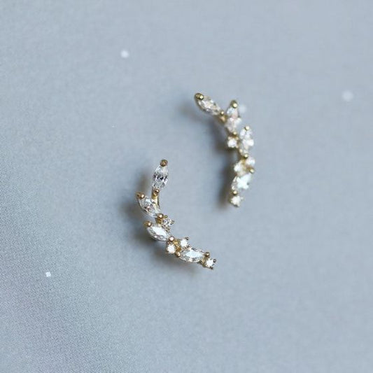 Tree Branch CZ Sterling Silver Stud Earrings