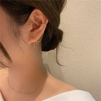 Elegant Crystal Chain Tassel Non-Pierced Earring (Single)