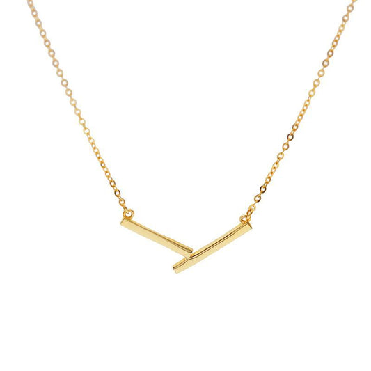 Simple V Letter 925 Sterling Silver Necklace