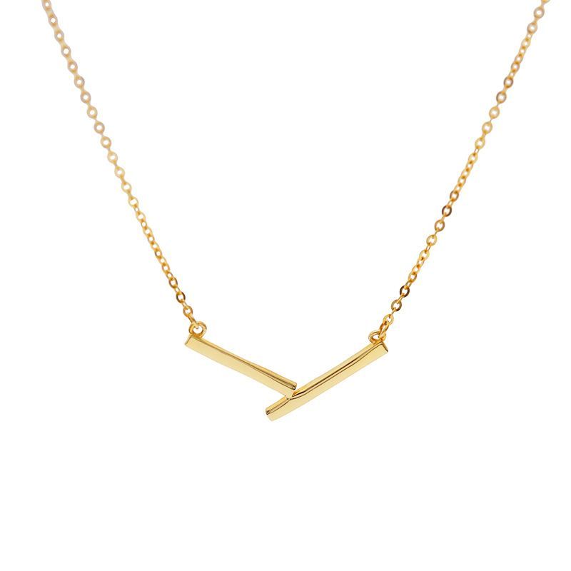 Simple V Letter 925 Sterling Silver Necklace