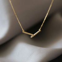 Simple V Letter 925 Sterling Silver Necklace