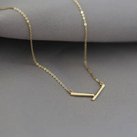 Simple V Letter 925 Sterling Silver Necklace