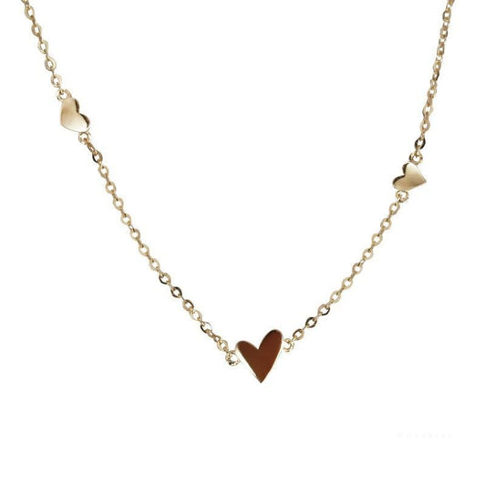 Heart Chain Necklace, 925 Sterling Silver