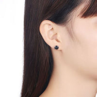 Round Austrian Crystal 925 Sterling Silver Stud Earrings