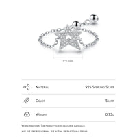 Adjustable Sparkling Star Ring in Sterling Silver