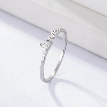 Dainty Love Stackable Ring in Sterling Silver