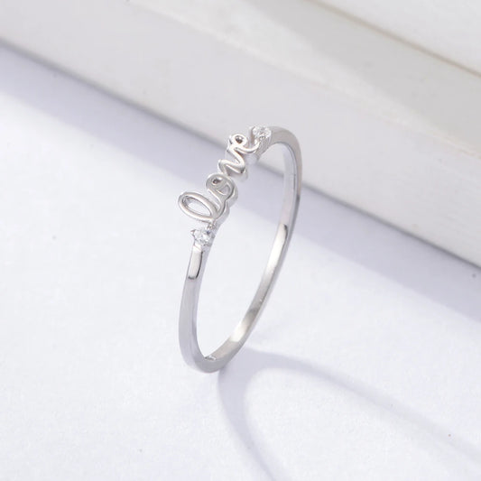Dainty Love Stackable Ring in Sterling Silver