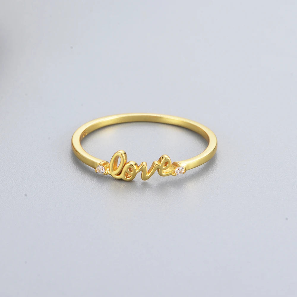 Dainty Love Stackable Ring in Sterling Silver