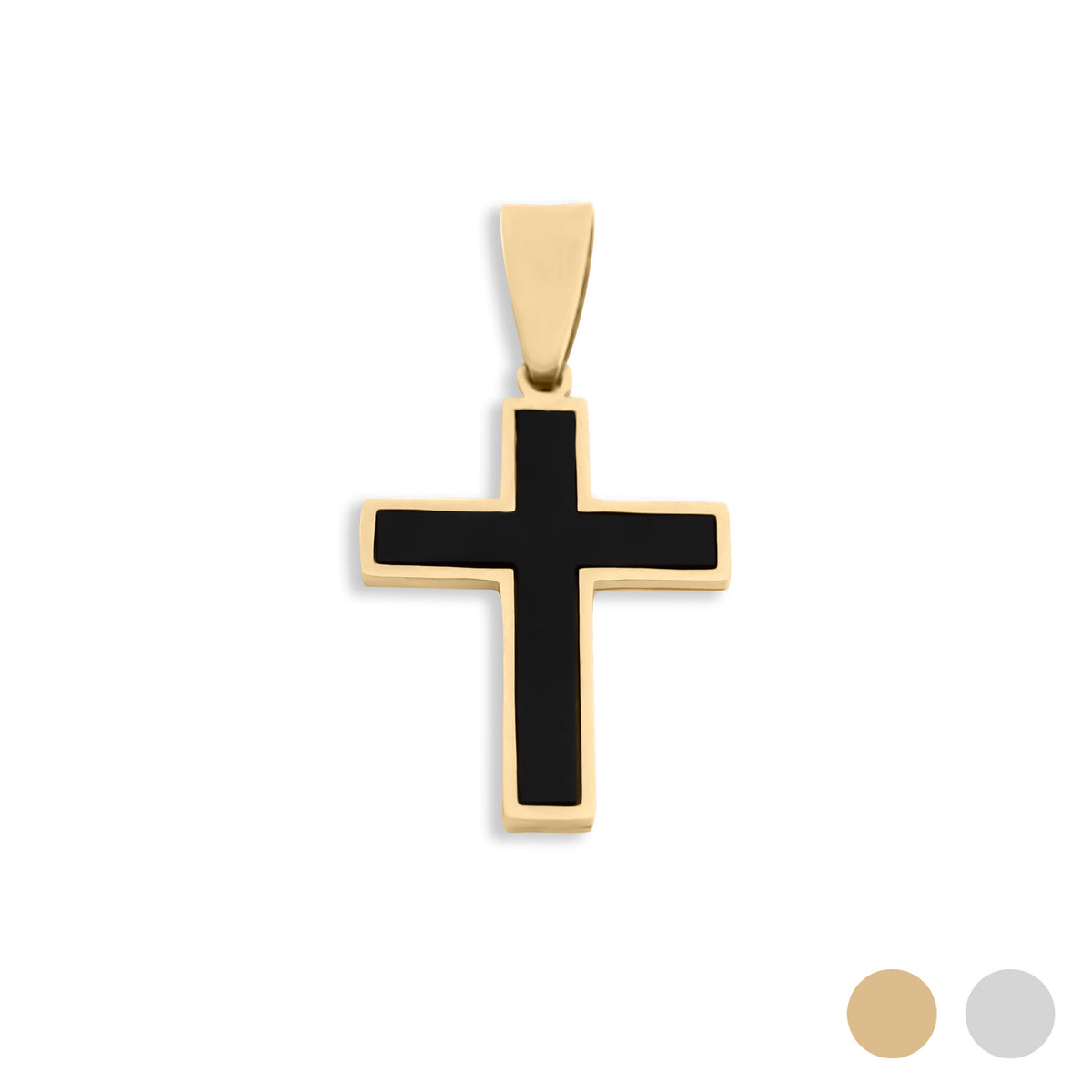 Men's Matte Black Stainless Steel Cross