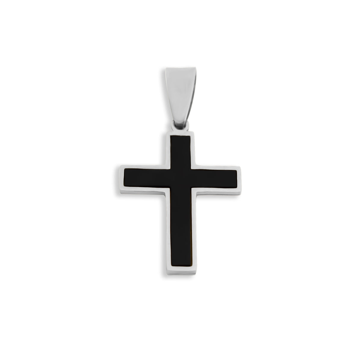 Men's Matte Black Stainless Steel Cross