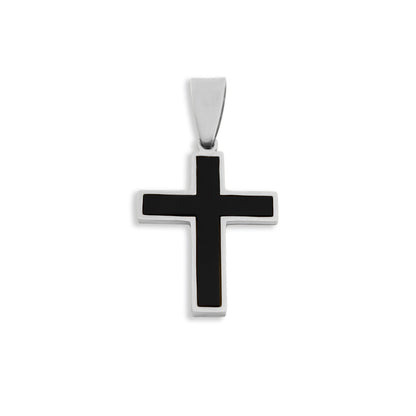 Men's Matte Black Stainless Steel Cross