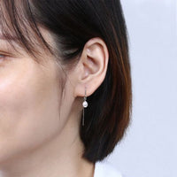 Oval Natural Pearl Dangling Earrings, 925 Sterling Silver