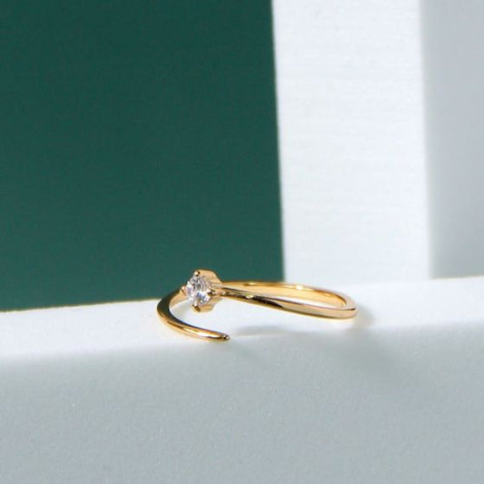 Modern Meteor CZ Adjustable Ring