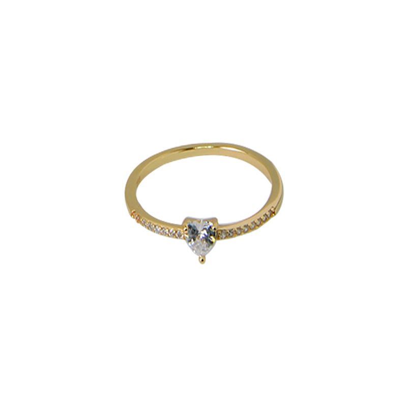 Crystal Heart Sterling Silver Ring