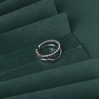 Double Layer Twisted 925 Sterling Silver Adjustable Ring