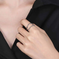 Double Layer Twisted 925 Sterling Silver Adjustable Ring