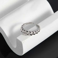 Twisted Croissants 925 Sterling Silver Adjustable Ring
