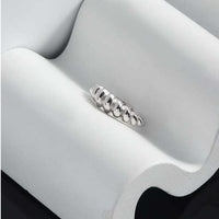 Twisted Croissants 925 Sterling Silver Adjustable Ring