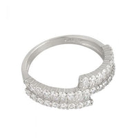 Double Layer Micro-Set 925 Sterling Silver Adjustable Ring