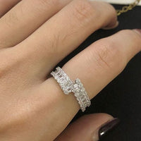 Double Layer Micro-Set 925 Sterling Silver Adjustable Ring