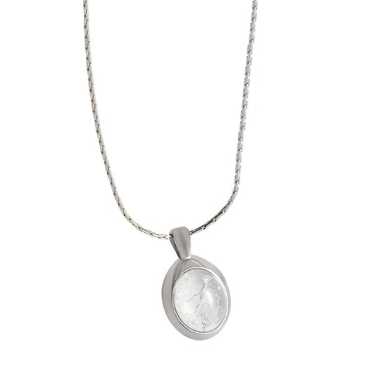 Oval Natural Moonstone 925 Sterling Silver Necklace
