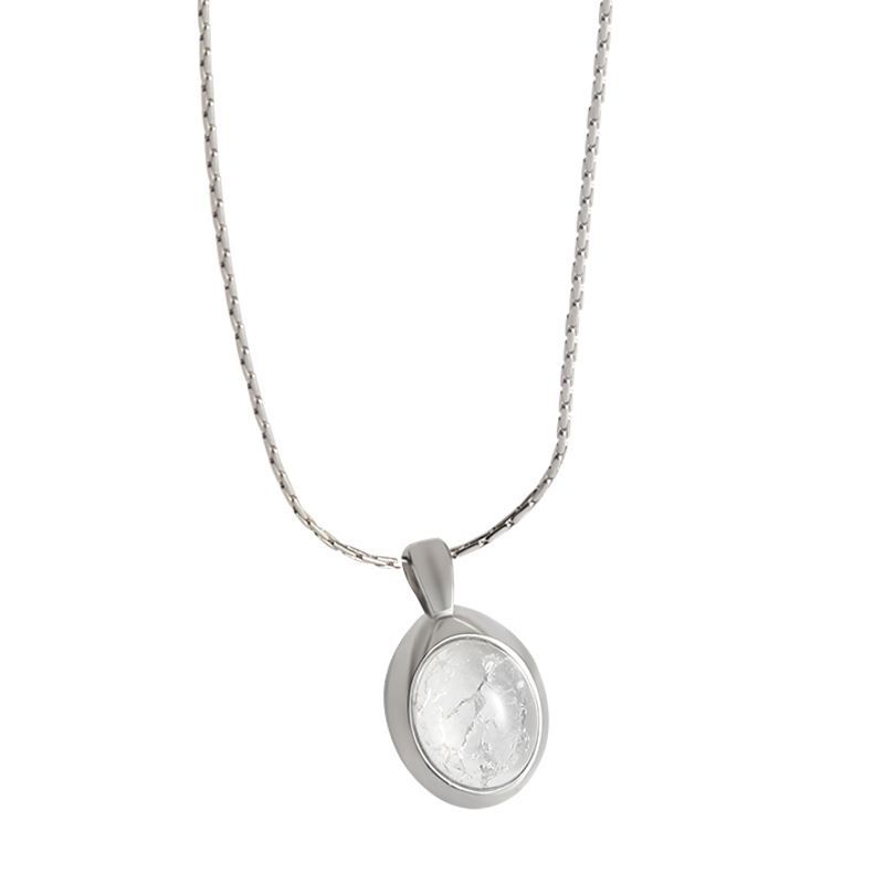 Oval Natural Moonstone 925 Sterling Silver Necklace