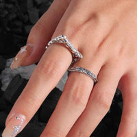Vintage Irregular Red Crystal Sterling Silver Adjustable Ring