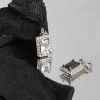 Elegant Geometry Rectangle Crystal Necklace