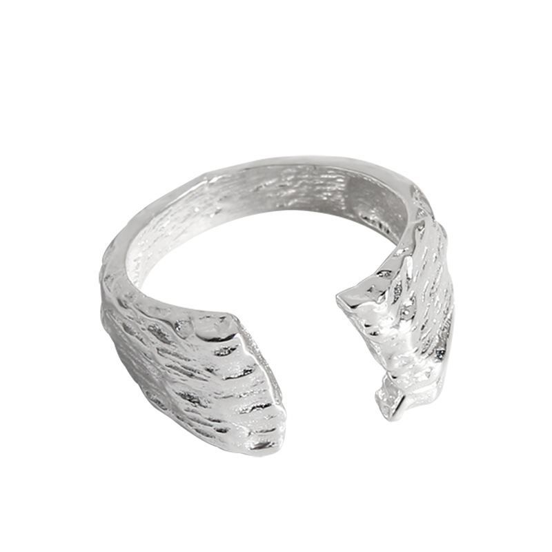 Vintage Minimalism Irregular 925 Sterling Silver Adjustable Ring