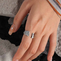 Vintage Minimalism Irregular 925 Sterling Silver Adjustable Ring
