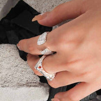 Vintage Minimalism Irregular 925 Sterling Silver Adjustable Ring