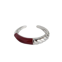 Irregular Twisted Epoxy Sterling Silver Adjustable Ring