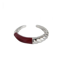 Irregular Twisted Epoxy Sterling Silver Adjustable Ring